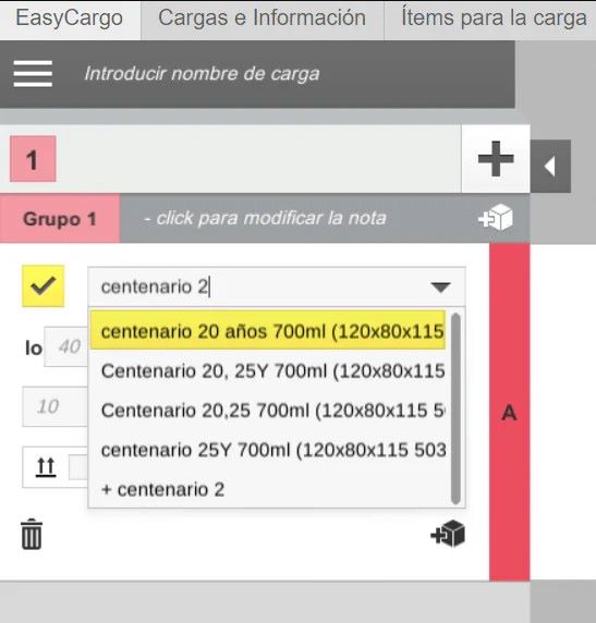 ¿Cómo agregar en al app. EasyCargo un artículo de la base de datos al plan de carga finalizado?
