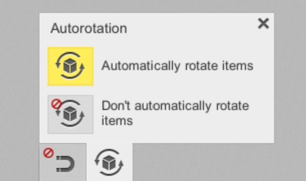 Picture displaying the location of the controls for item turning in the EasyCargo Load Planning Software