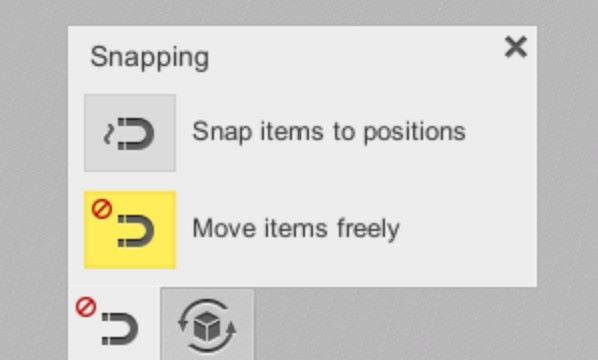 Picture displaying the location of the item snapping settings in the EasyCargo load planning software